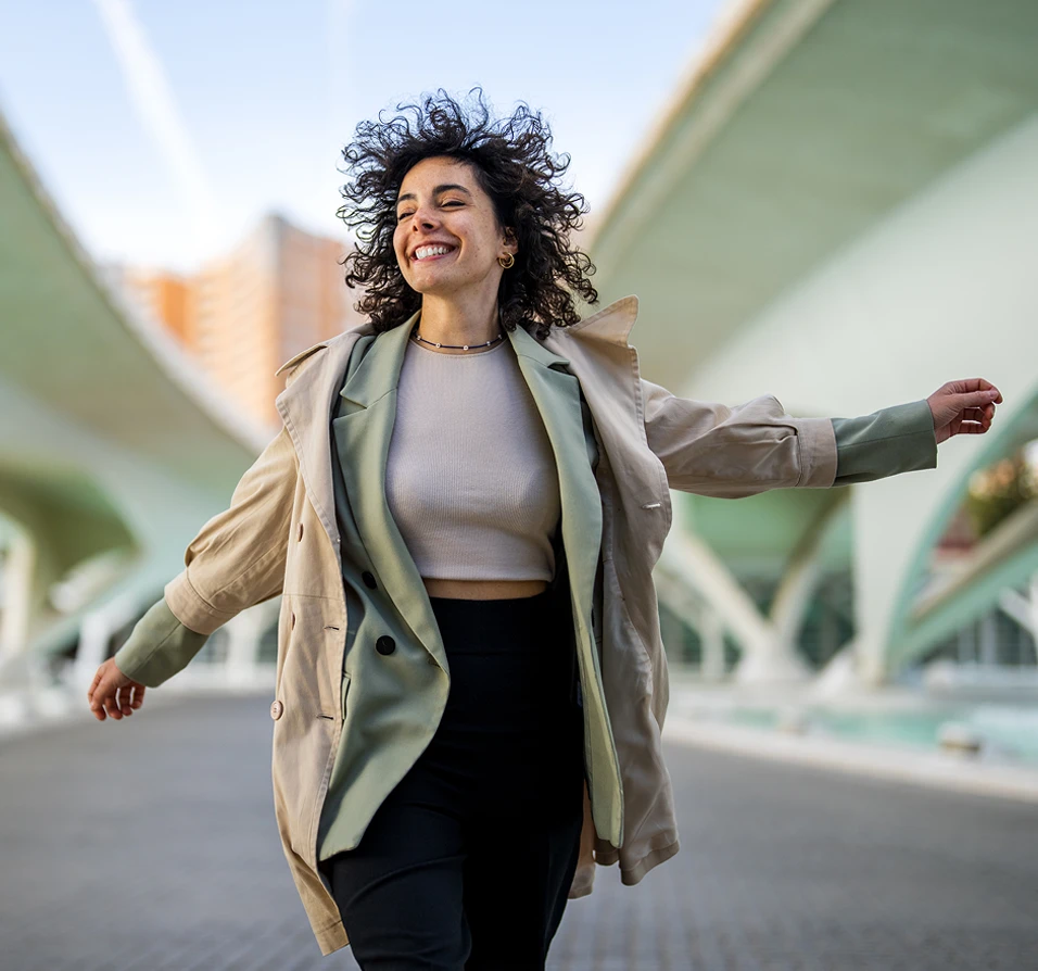Female dancing in the streets