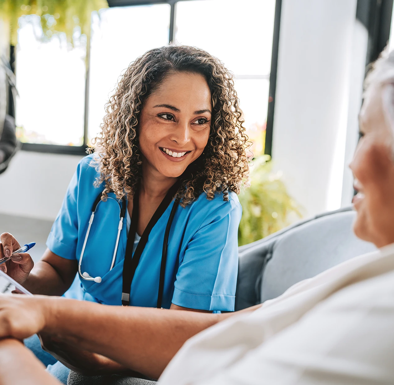 Nures workforce working with client