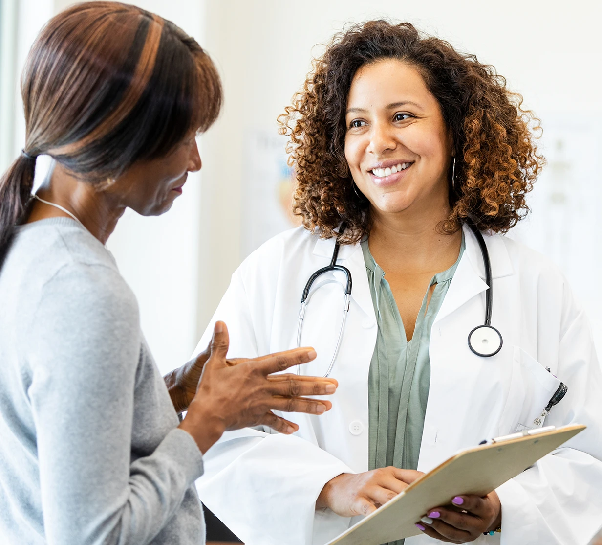 Nurse with staffing professional