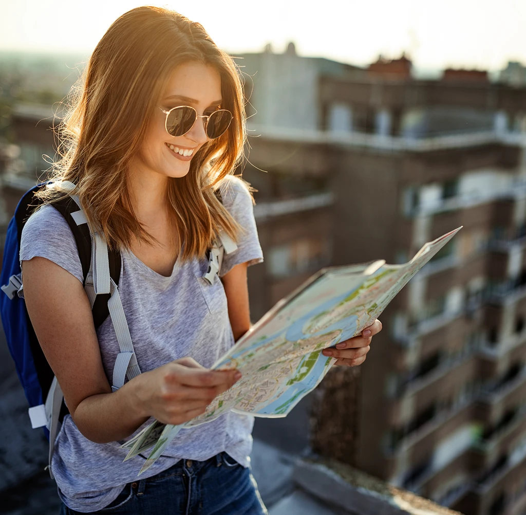 Travel Nurse looking a map